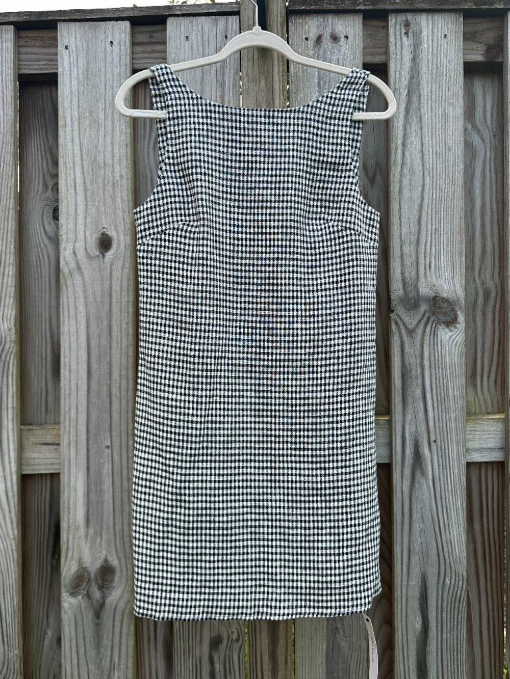 NWT Reformation Rosemond Linen Mini Dress Gingham Black White Low Back 2 - Picture 5 of 9